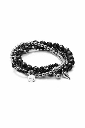 CHARME BRACELET TRIO BLACK/SILVER