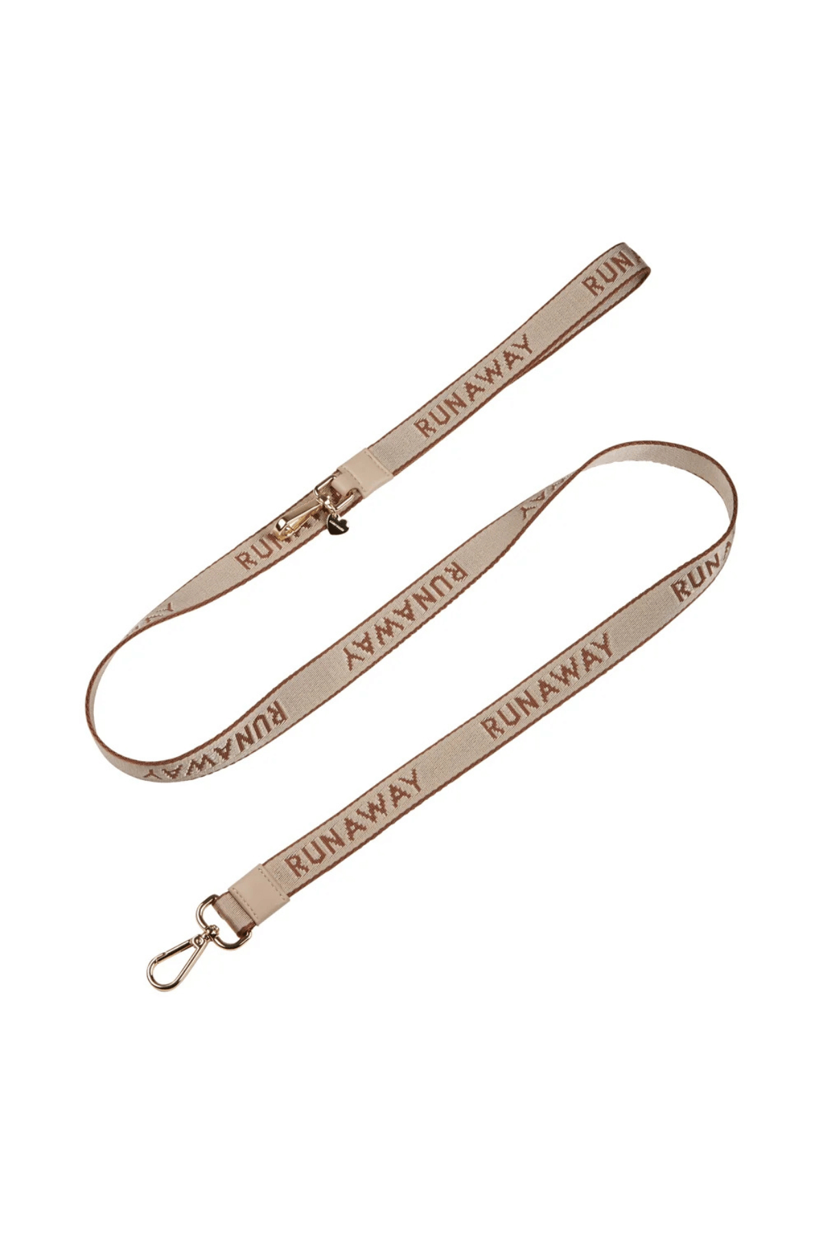 RUNAWAY WOVEN DOG LEASH AND HOLDER MACADAMIA/CHESTNUT