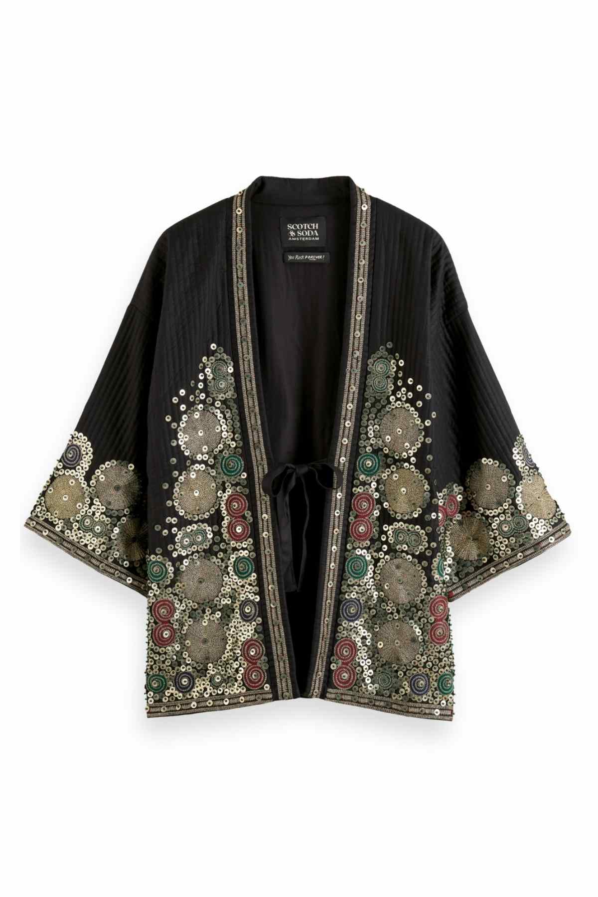 EMBROIDERED KIMONO JACKET EVENING Treasure Box by Biani NZ