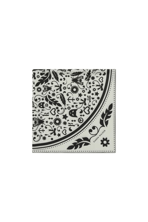 FILIGREE CLASSIC SILK SCARF CREAM/BLACK