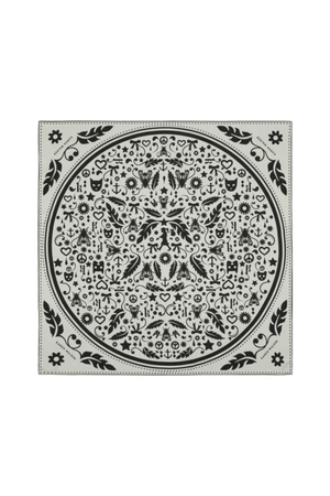 FILIGREE CLASSIC SILK SCARF CREAM/BLACK