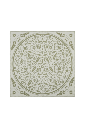 FILIGREE CLASSIC SILK SCARF CREAM/OLIVE