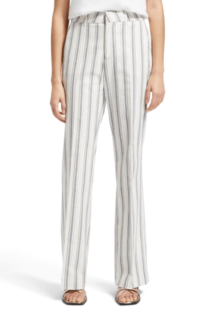 VIOLET LUREX LINEN BLEND PANT STRIPE